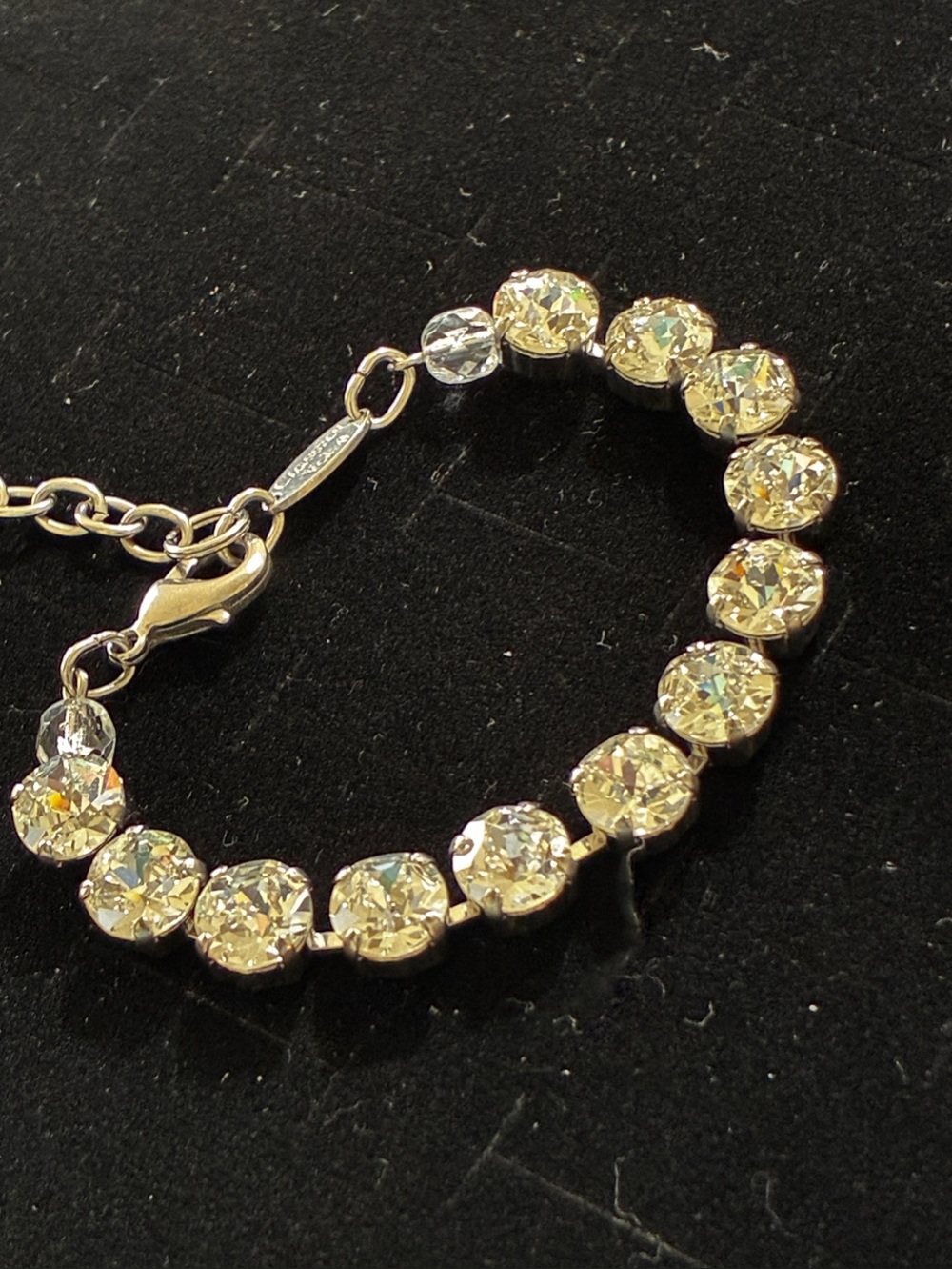 Sabika’s Antique Silver Tennis Bracelet - Elegant Women's Swarovski crystals